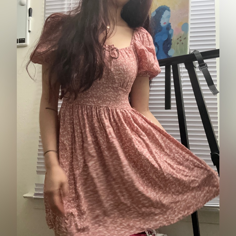 Romantic pink floral dress